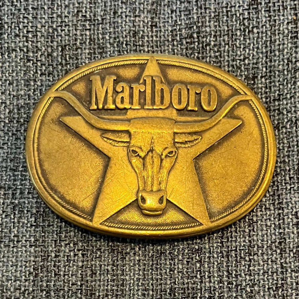 Vintage Marlboro Limited Edition Collectible Men's Belt Buckle Solid Brass